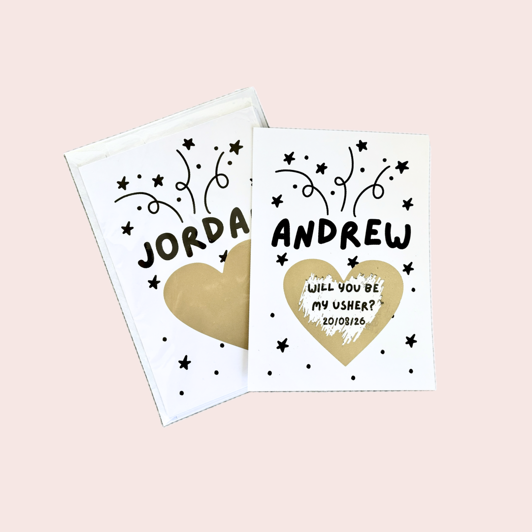 Will you be my usher/groomsman/best man scratch card